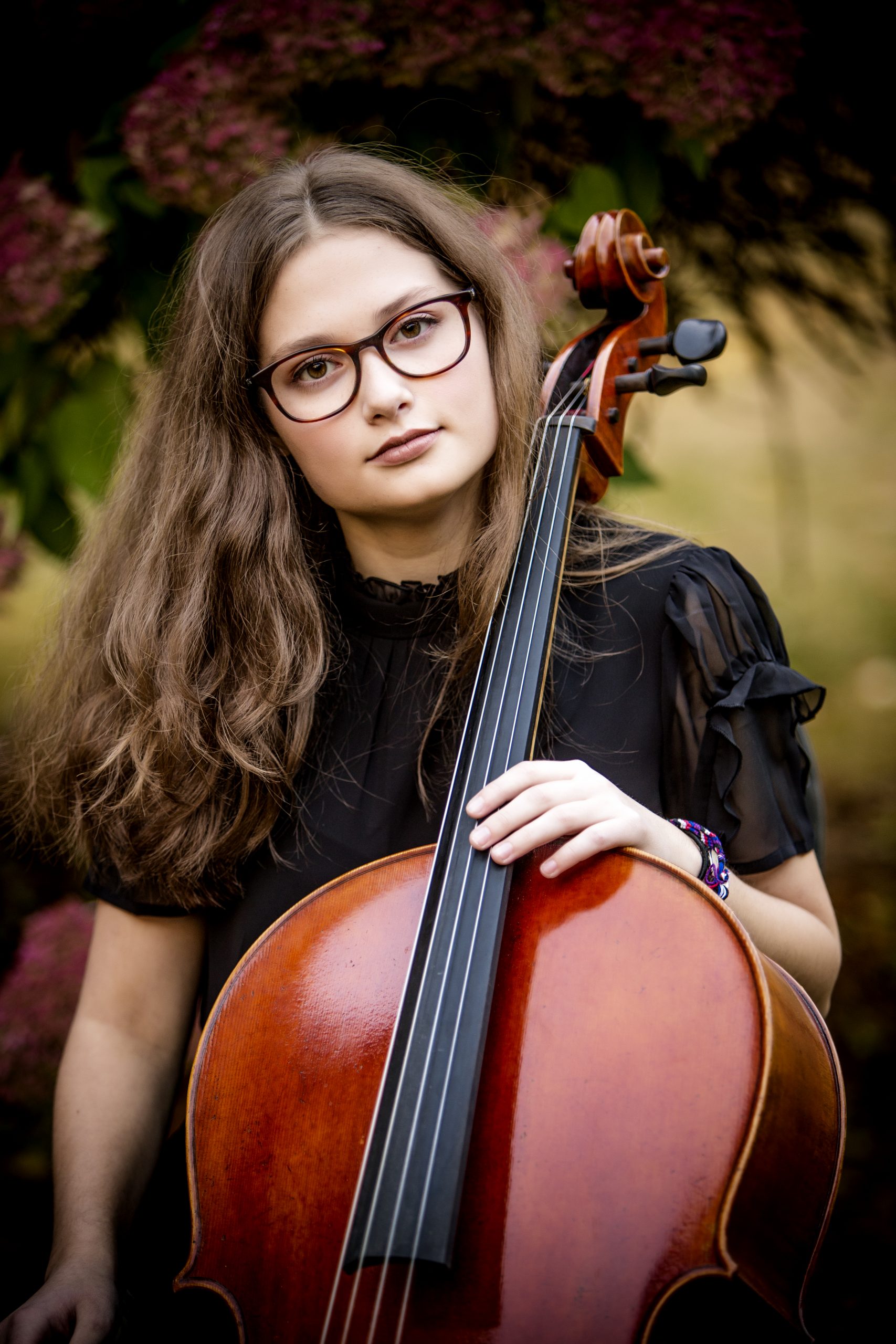 HS Girl holding Cello  